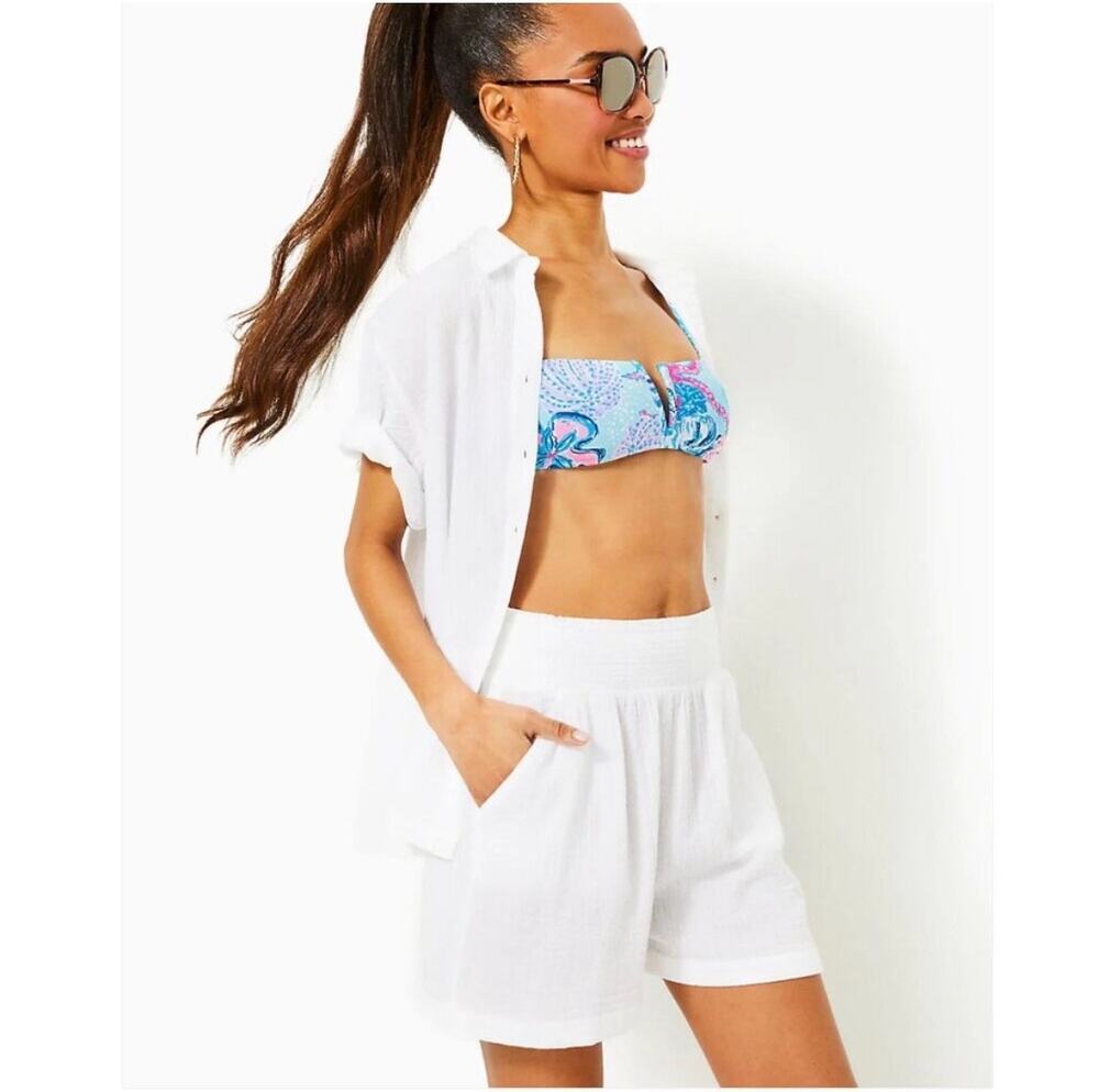 LILLY PULITZER Portor Shorts Coverup In Resort White - Size M